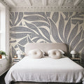 Stippled Leaf Mural Wallpaper - room preview 05