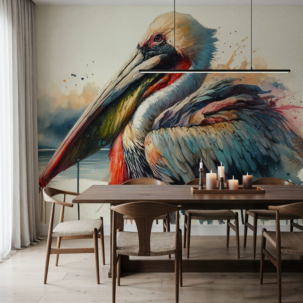 Sovereign Gaze of the Coastal Sentinel Mural Wallpaper - room preview 05