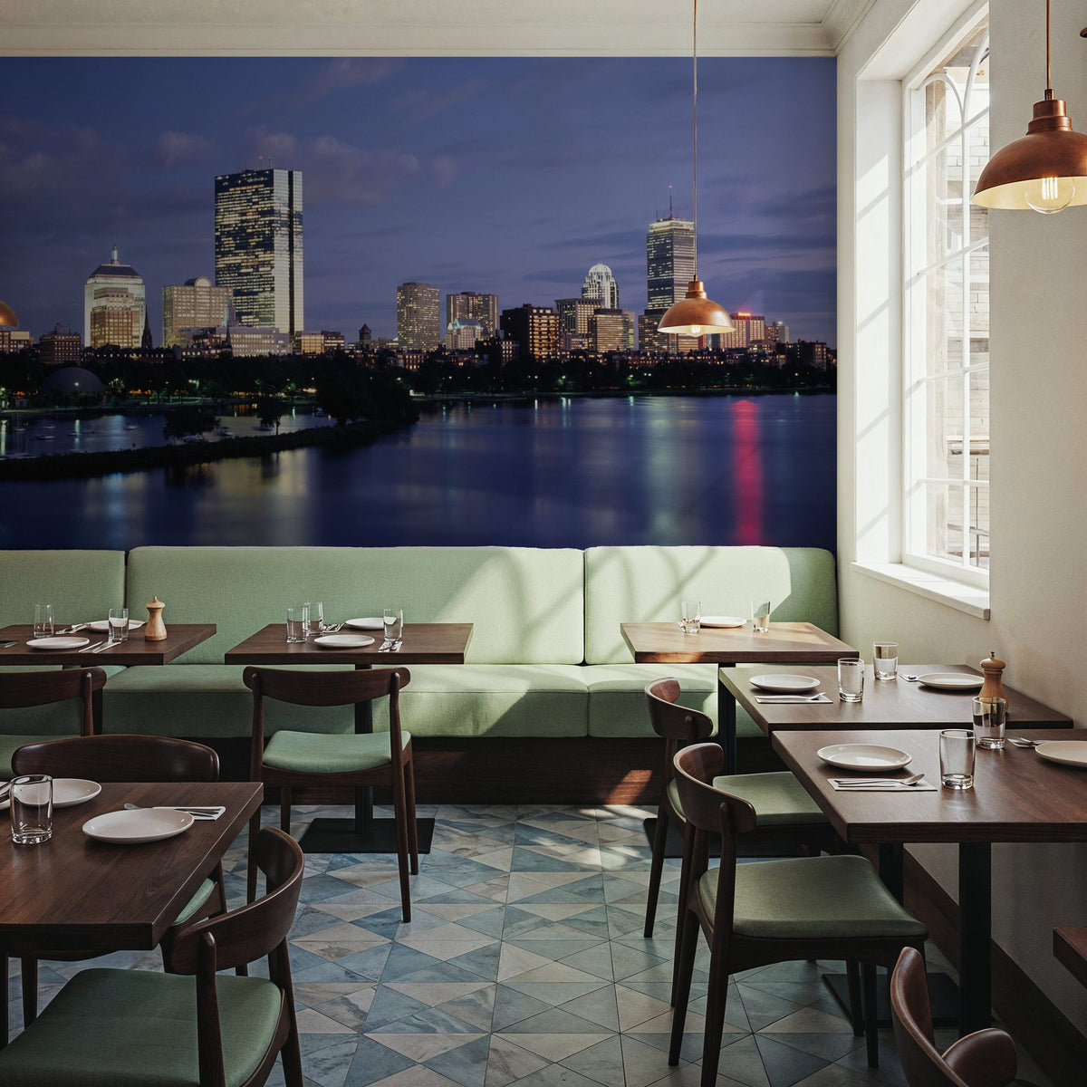 Waterfront Twilight Mural Wallpaper - room preview 05