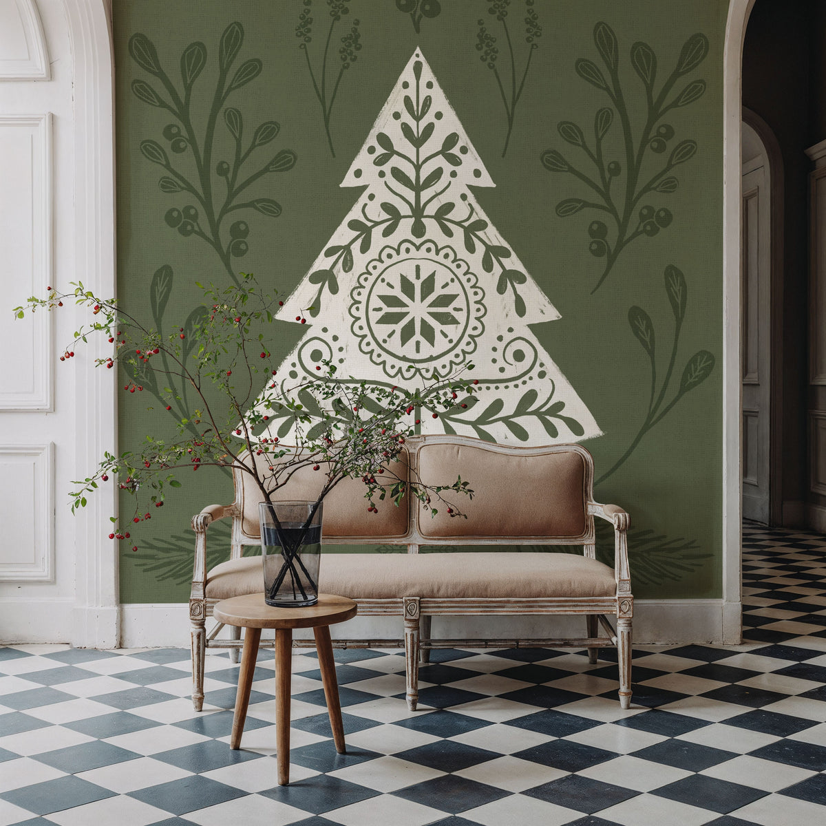 Holiday Form VI Mural Wallpaper - room preview 05