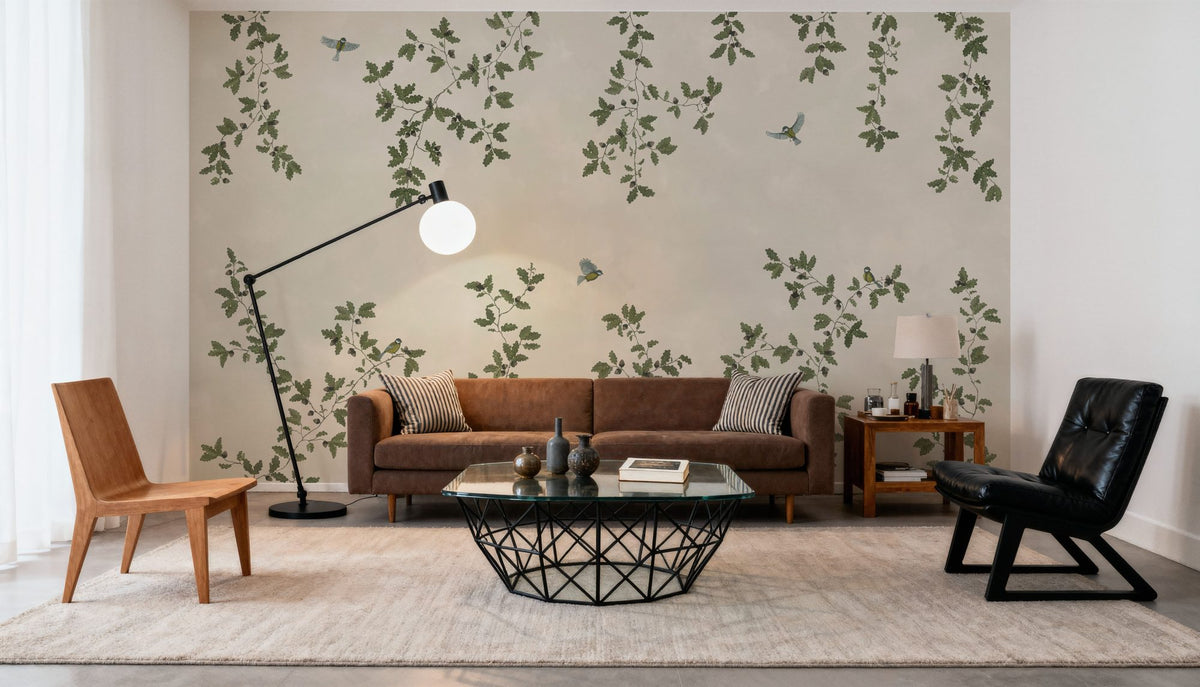 Oak Hollow, Cream Mural Wallpaper - room preview 05
