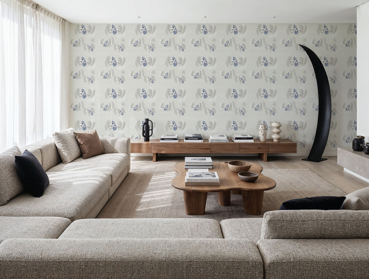 Lazy Paddle, Pewter Mural Wallpaper - room preview 05