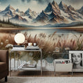 Starry Mountain Night Mural Wallpaper - room preview 05