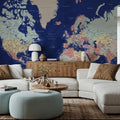 World Map Cities - Powa Mural Wallpaper - room preview 05