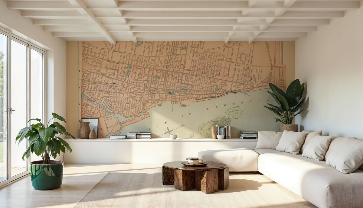 Map of Montreal Mural Wallpaper - room preview 05