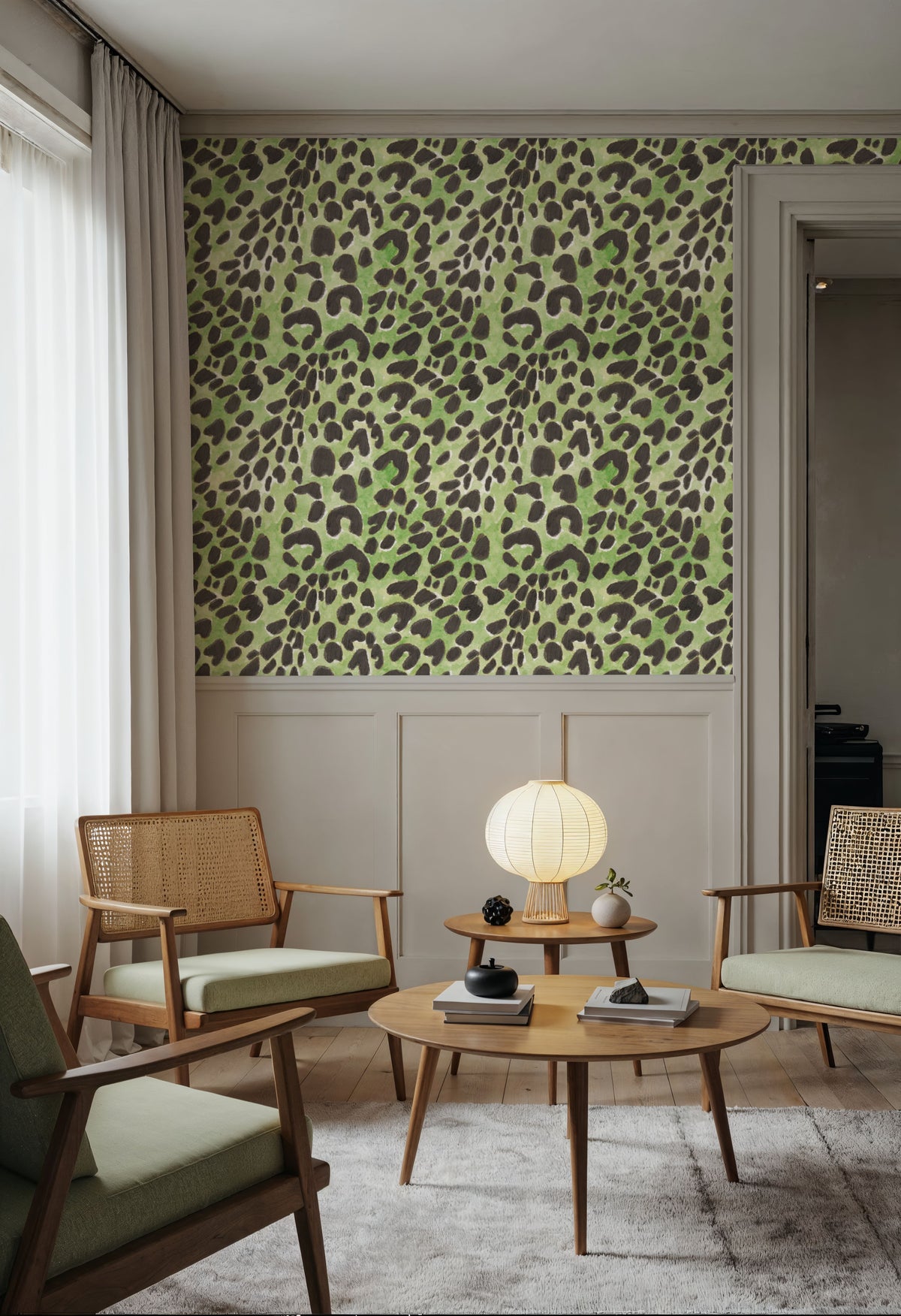 Summer Paws Green Mural Wallpaper - room preview 05