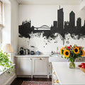 Lyon France Skyline Black & White Mural Wallpaper - room preview 05