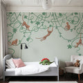 Monkey Jump, Pistachio Mural Wallpaper - room preview 05