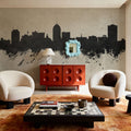 Fresno California Skyline Concrete Mural Wallpaper - room preview 05
