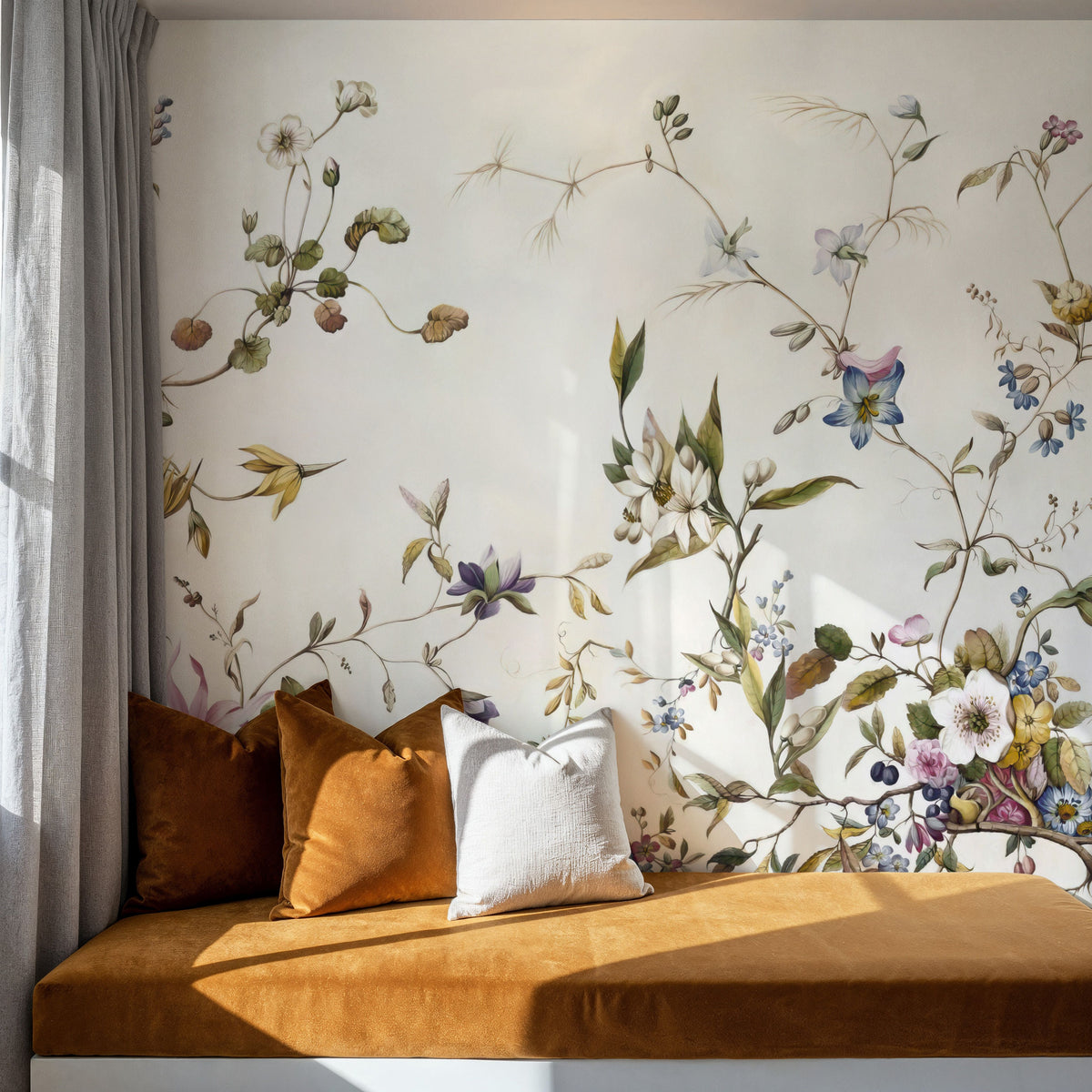 My Floral Abode, Lime Mural Wallpaper - room preview 05
