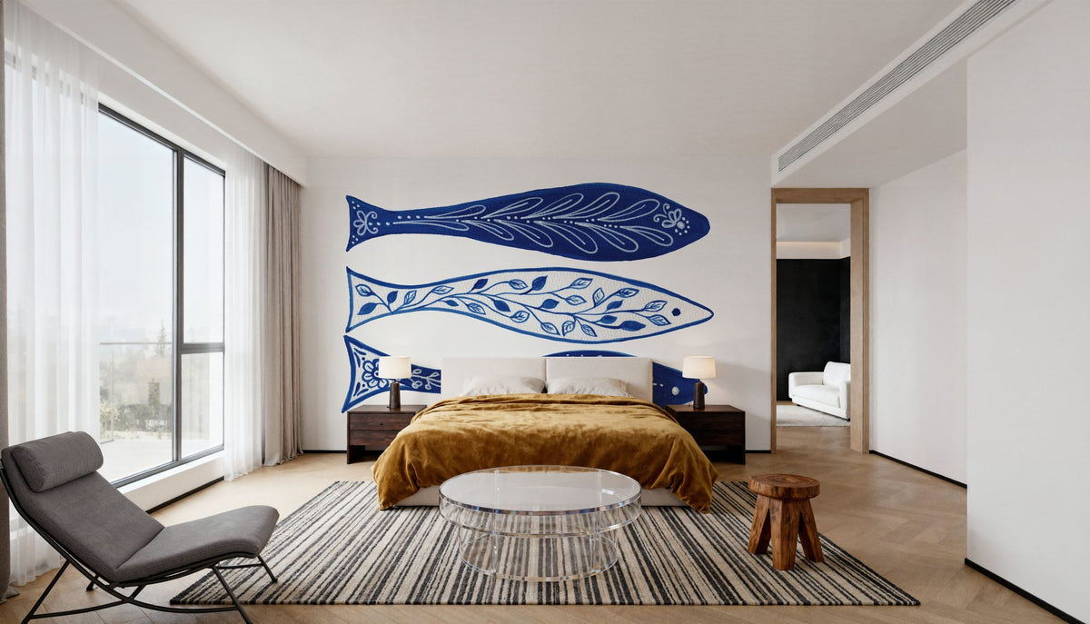 Coastal Chinoiserie VIII Mural Wallpaper - room preview 05