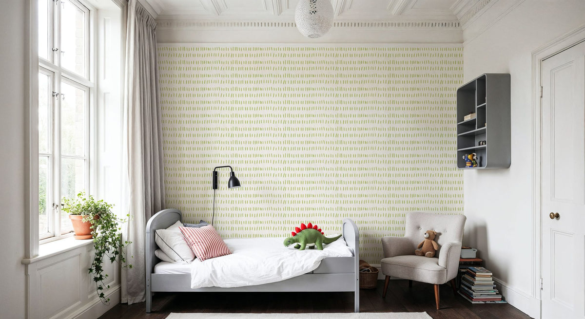 Coastal Leaning Green Mural Wallpaper - room preview 05