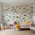 Southern Pacific Fishes Chart Mural Wallpaper - room preview 05