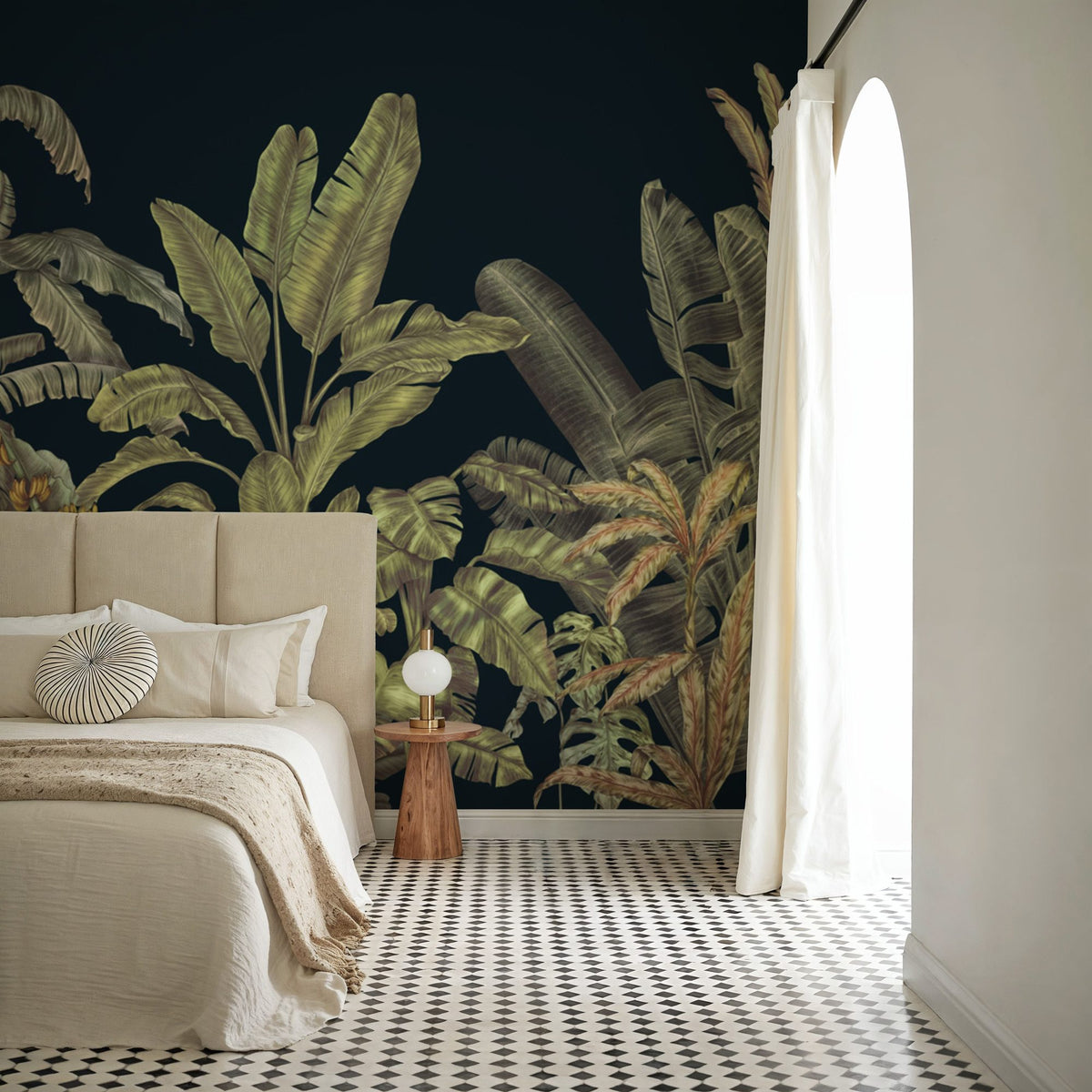 Madagascar Foliage, Darkest Green Mural Wallpaper - room preview 05