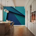 Paper Cut Mural Wallpaper - Blue Tone - room preview 05