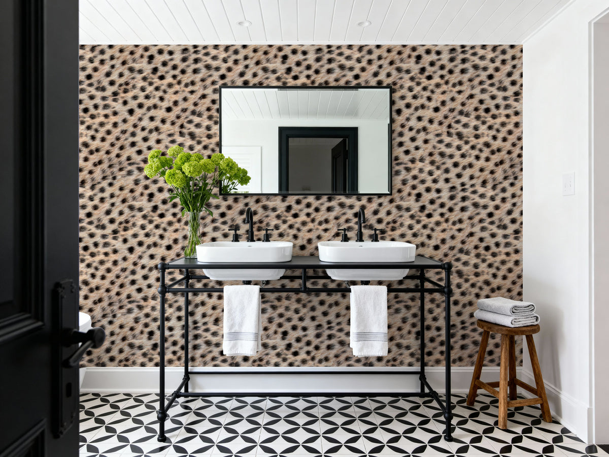 Cheetah Fur Texture Mural Wallpaper - room preview 05