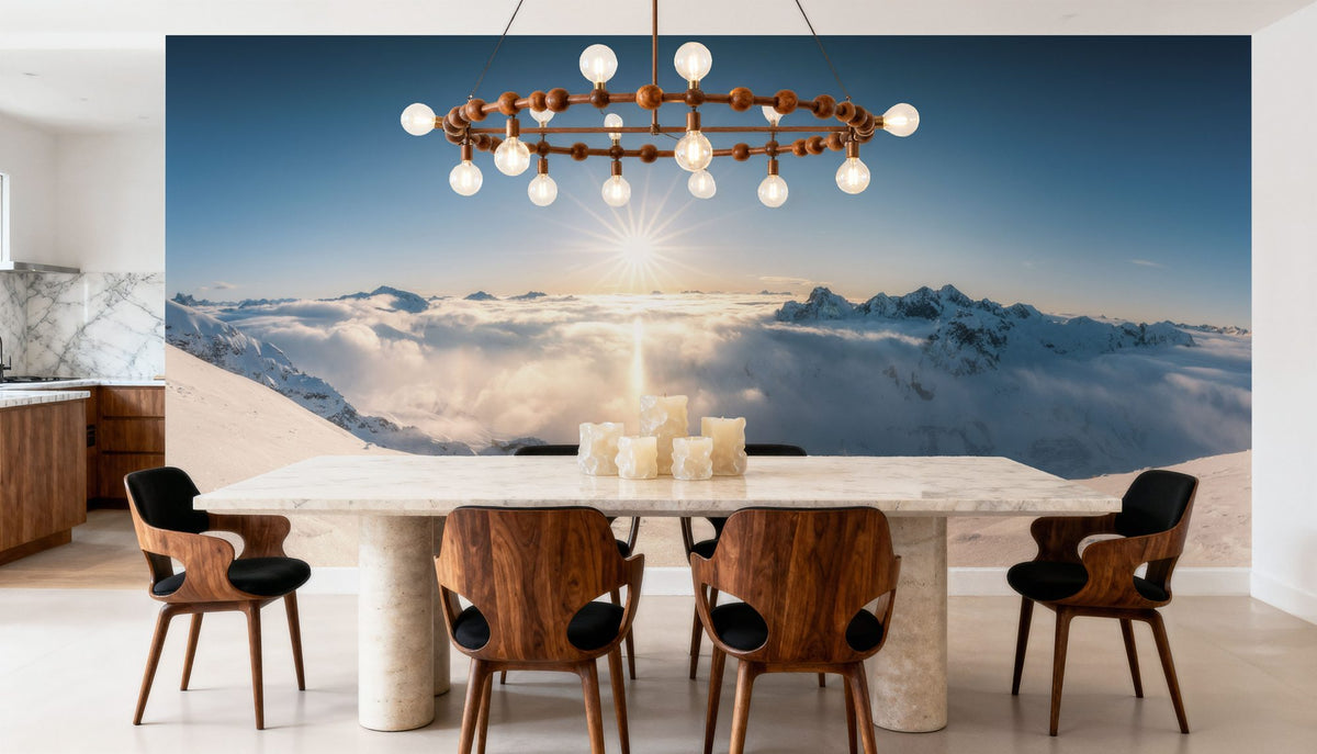 Skiing Panorama Mural Wallpaper - room preview 05