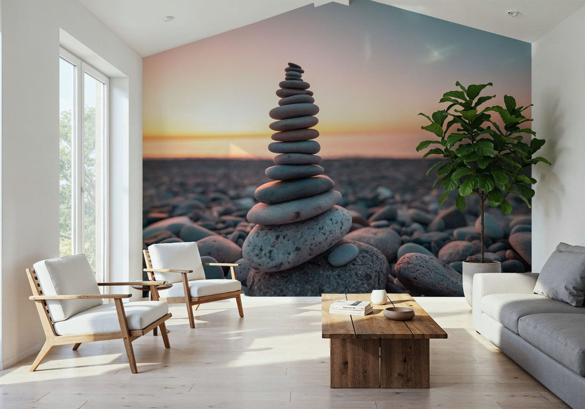 Zen Tower in Sunset Mural Wallpaper - room preview 05