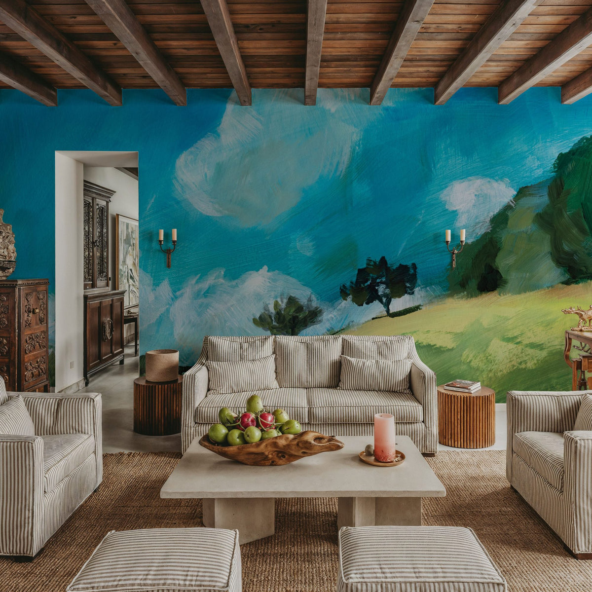 August Clouds Study Mural Wallpaper - room preview 05