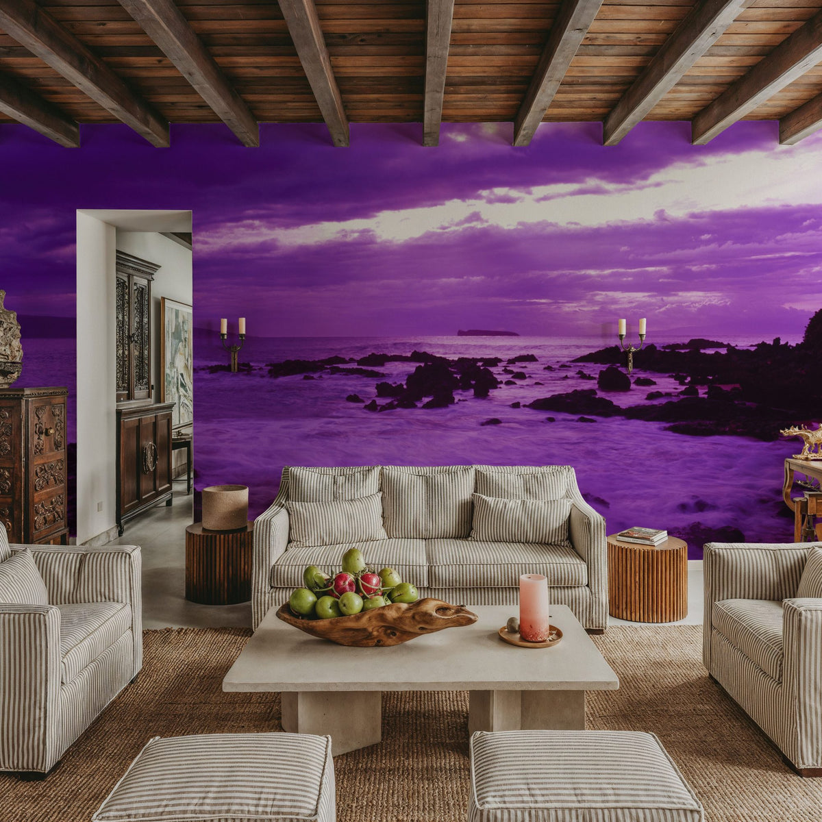 Purple Paradise Cove Mural Wallpaper - room preview 05