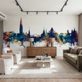 St Petersbug Russia Skyline Blue & Bronze Mural Wallpaper - room preview 05