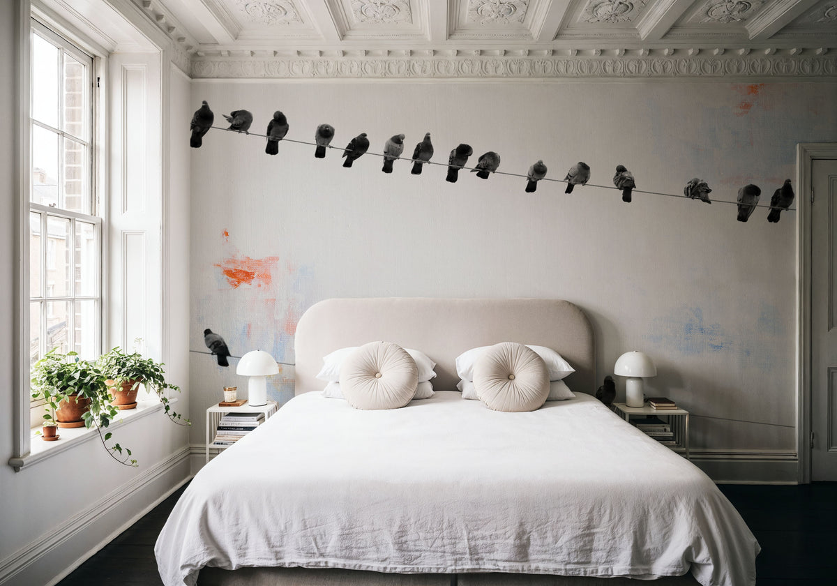Birds on a Wire Mural Wallpaper - room preview 05