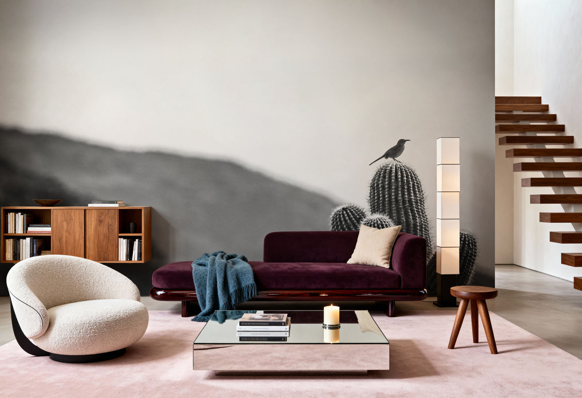 Bird on Cactus on Guard Mural Wallpaper - room preview 05