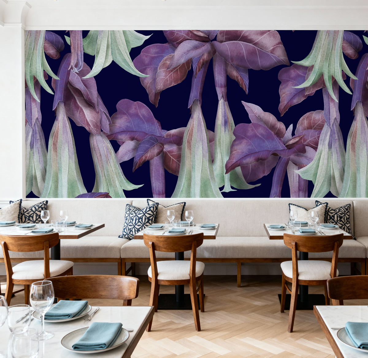Purple Trumpet Bloom Mural Wallpaper - room preview 05