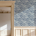 Swaying Leaves, Royal Blue Mural Wallpaper - room preview 05