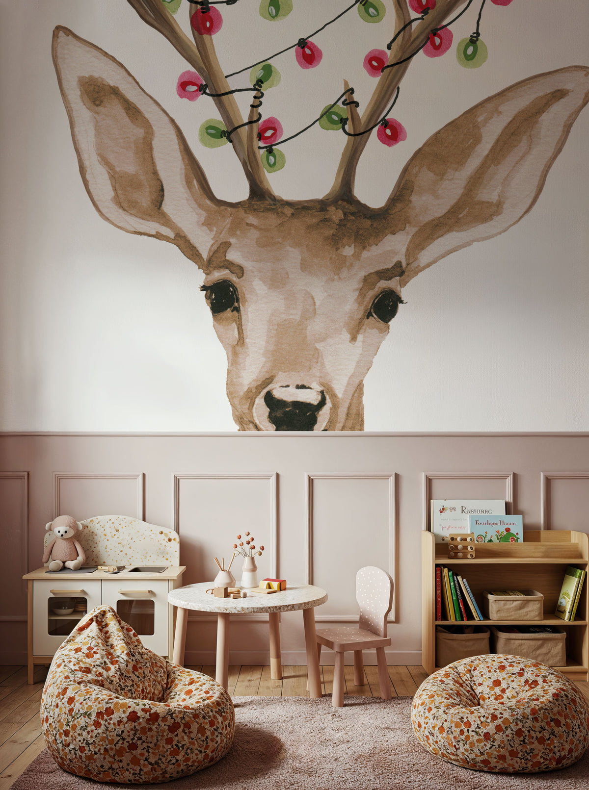 Light Tangled Reindeer Mural Wallpaper - room preview 05