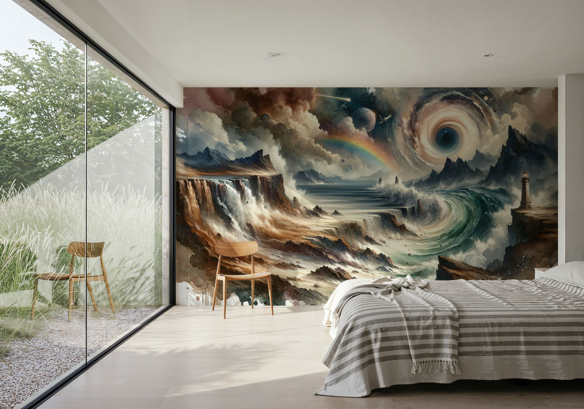 Tempest's Dance in an Abstract Whirl Mural Wallpaper - room preview 05
