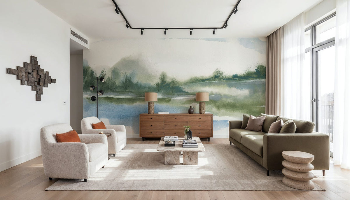 Lake Fog Mural Wallpaper - room preview 05