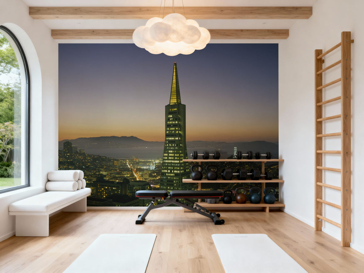 City Spire Sunset Mural Wallpaper - room preview 05