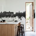 Rennes France Skyline Black & White Mural Wallpaper - room preview 05