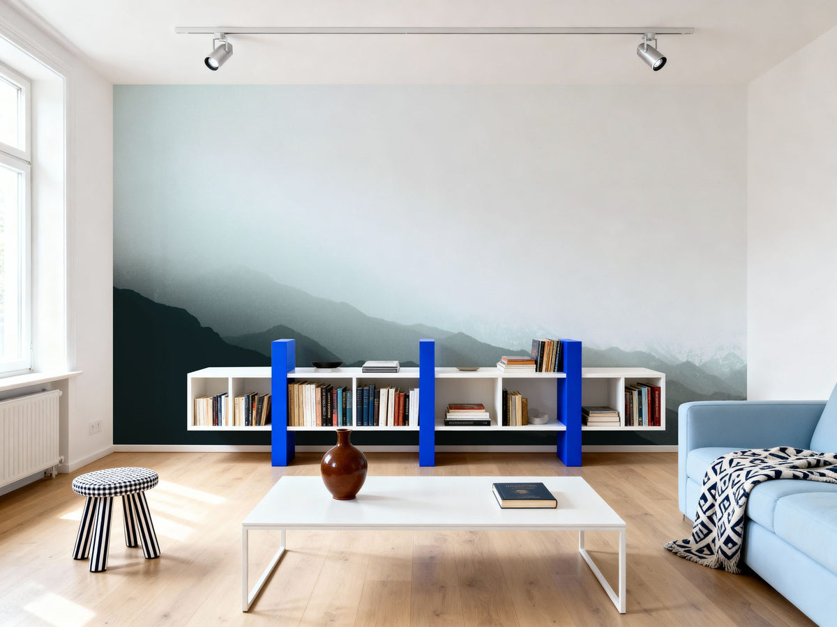 Virgin Mountains Blue Mural Wallpaper - room preview 05