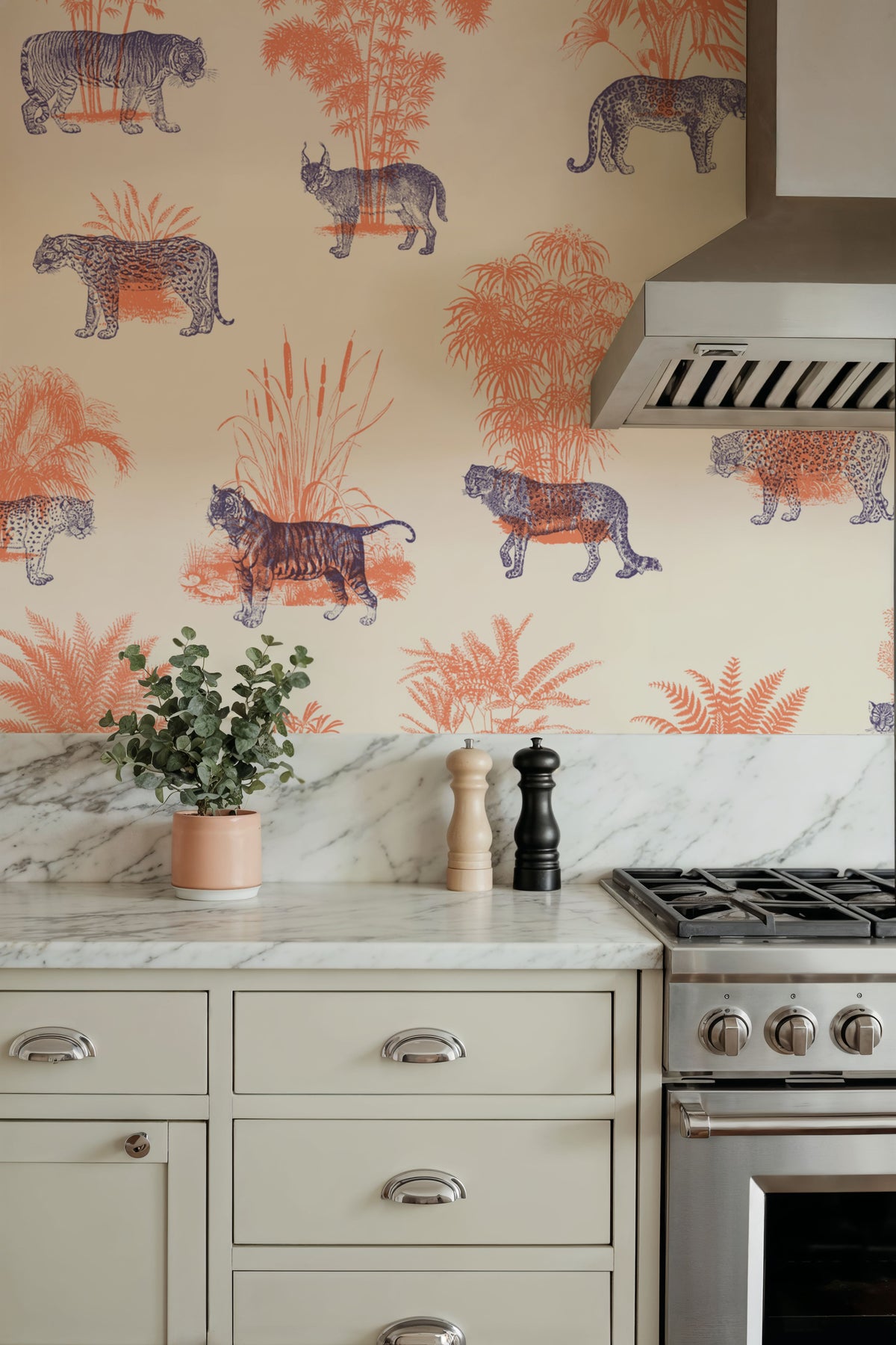 Where They Belong, Orange & Blue Mural Wallpaper - room preview 05