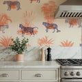 Where They Belong, Orange & Blue Mural Wallpaper - room preview 05