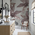 Big Orchids Sepia Light Mural Wallpaper - room preview 05