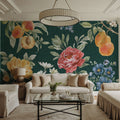 Floral Solitude Green Mural Wallpaper - room preview 05