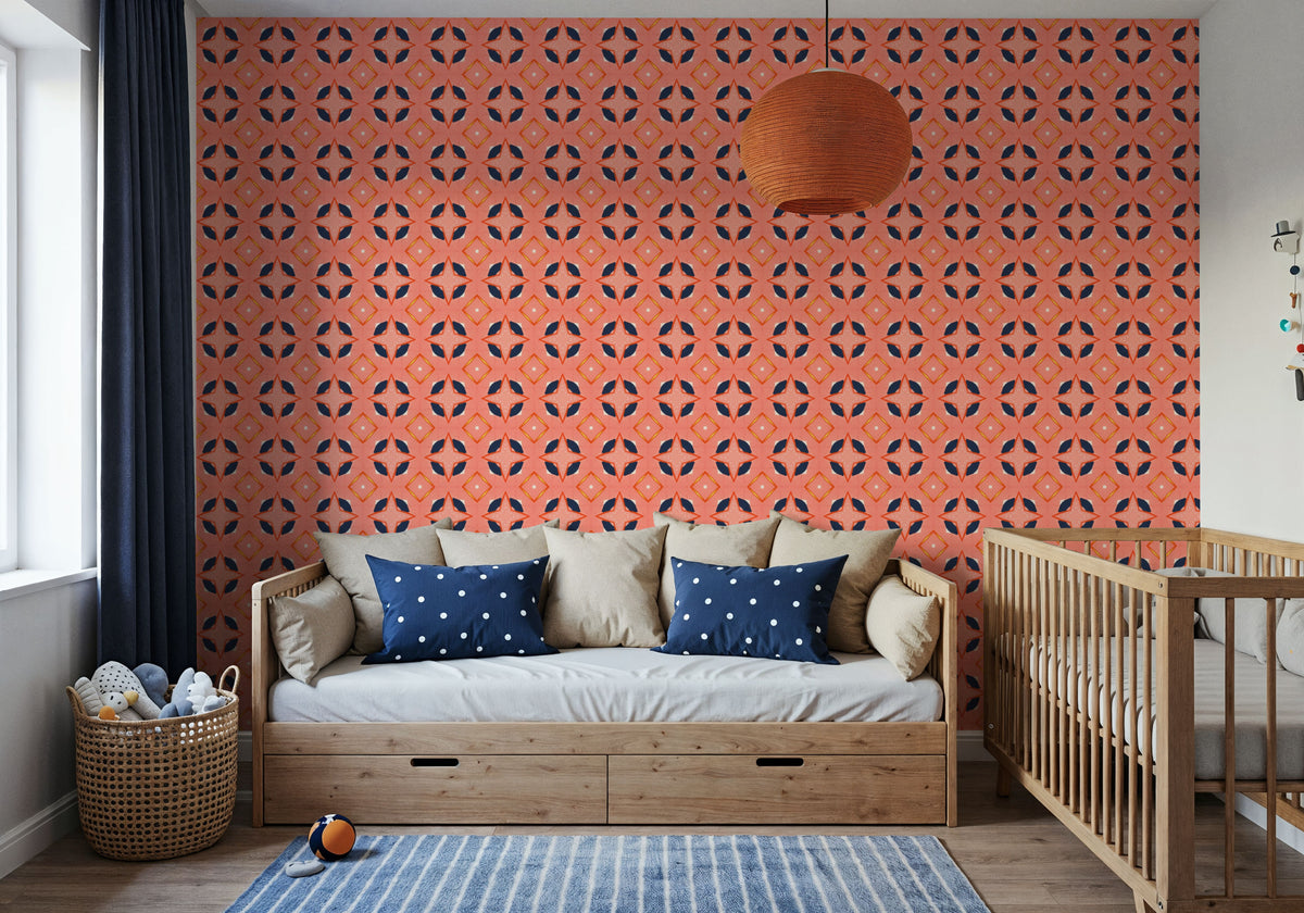 Kaleidoscope Coral Mural Wallpaper - room preview 05