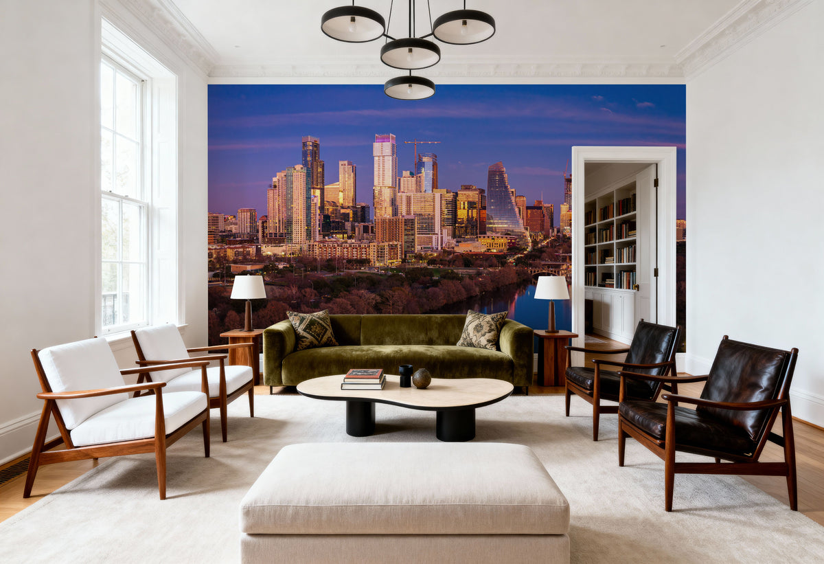 Golden Hour Cityscape Mural Wallpaper - room preview 05