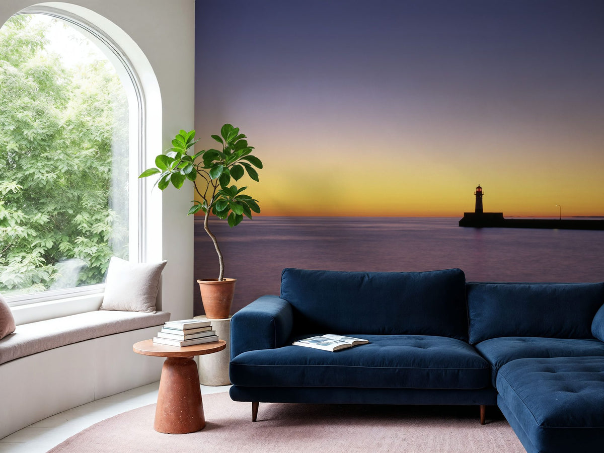 Harbor Sunset Glow Mural Wallpaper - room preview 05
