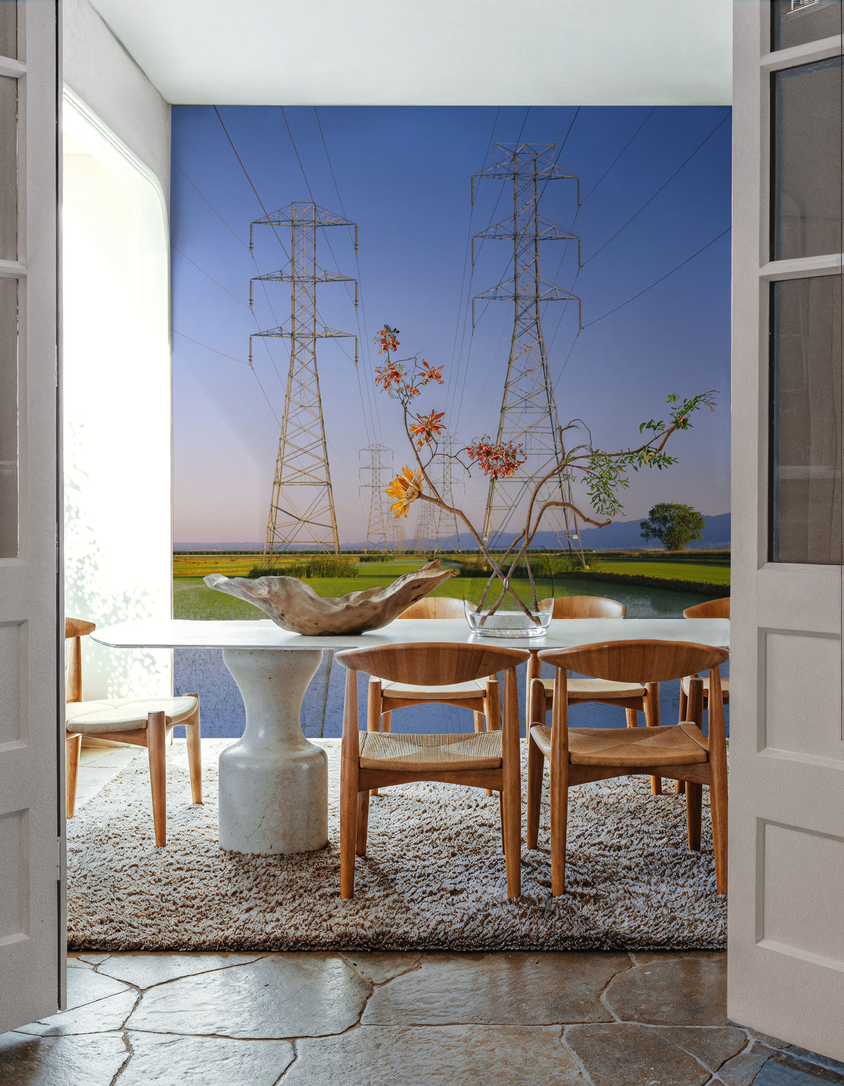 Rural Power Lines Mural Wallpaper - room preview 05