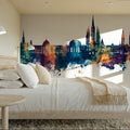 Weisbaden Germany Skyline Blue & Bronze Mural Wallpaper - room preview 05