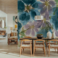 Blue Blooms Mural Wallpaper - Neutral Tone - room preview 05