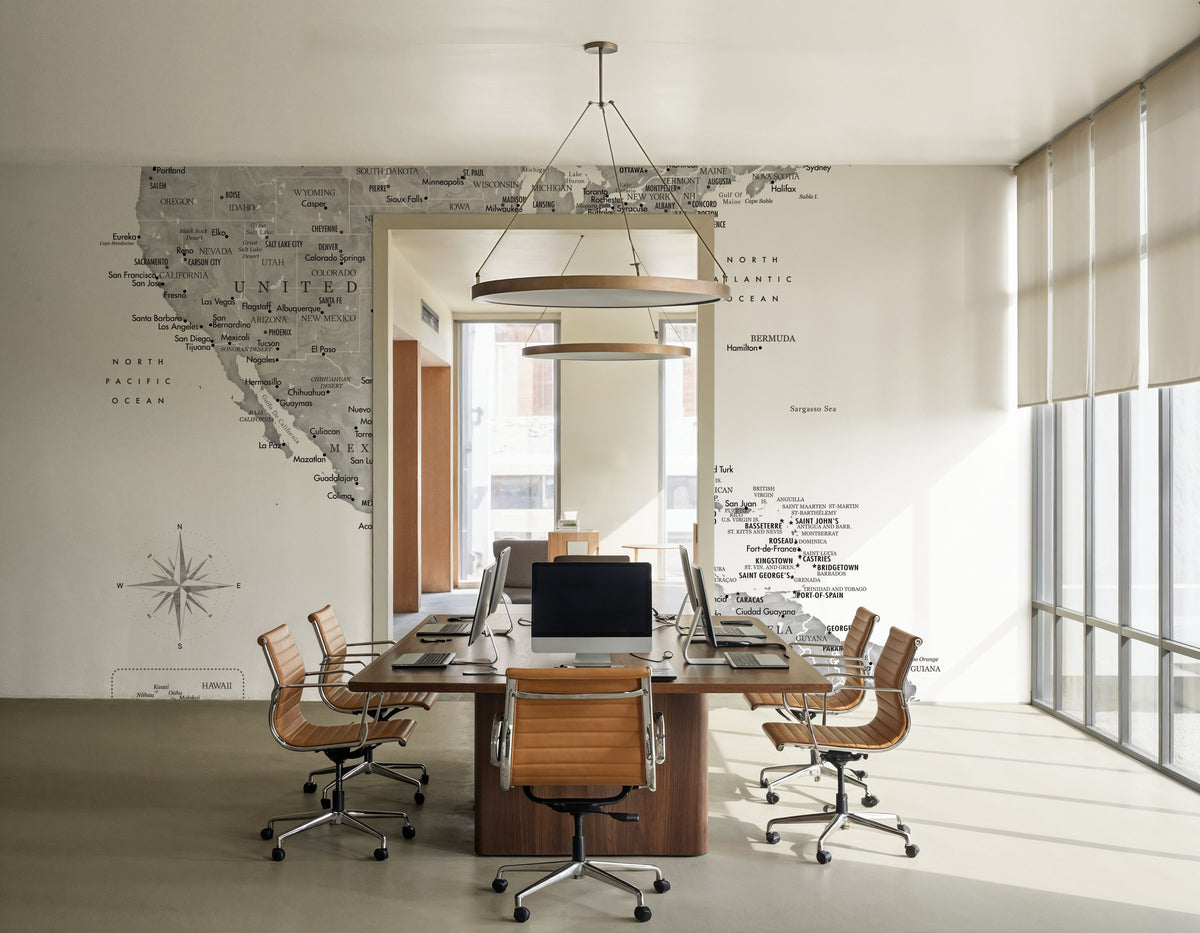 US Mexico Caribbean Map - Jimmy Mural Wallpaper - room preview 05