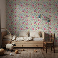 Flowers of the Cactus White Mural Wallpaper - room preview 05