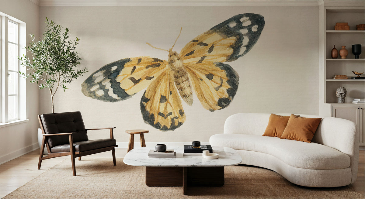 Honeybloom Butterfly II Mural Wallpaper - room preview 05