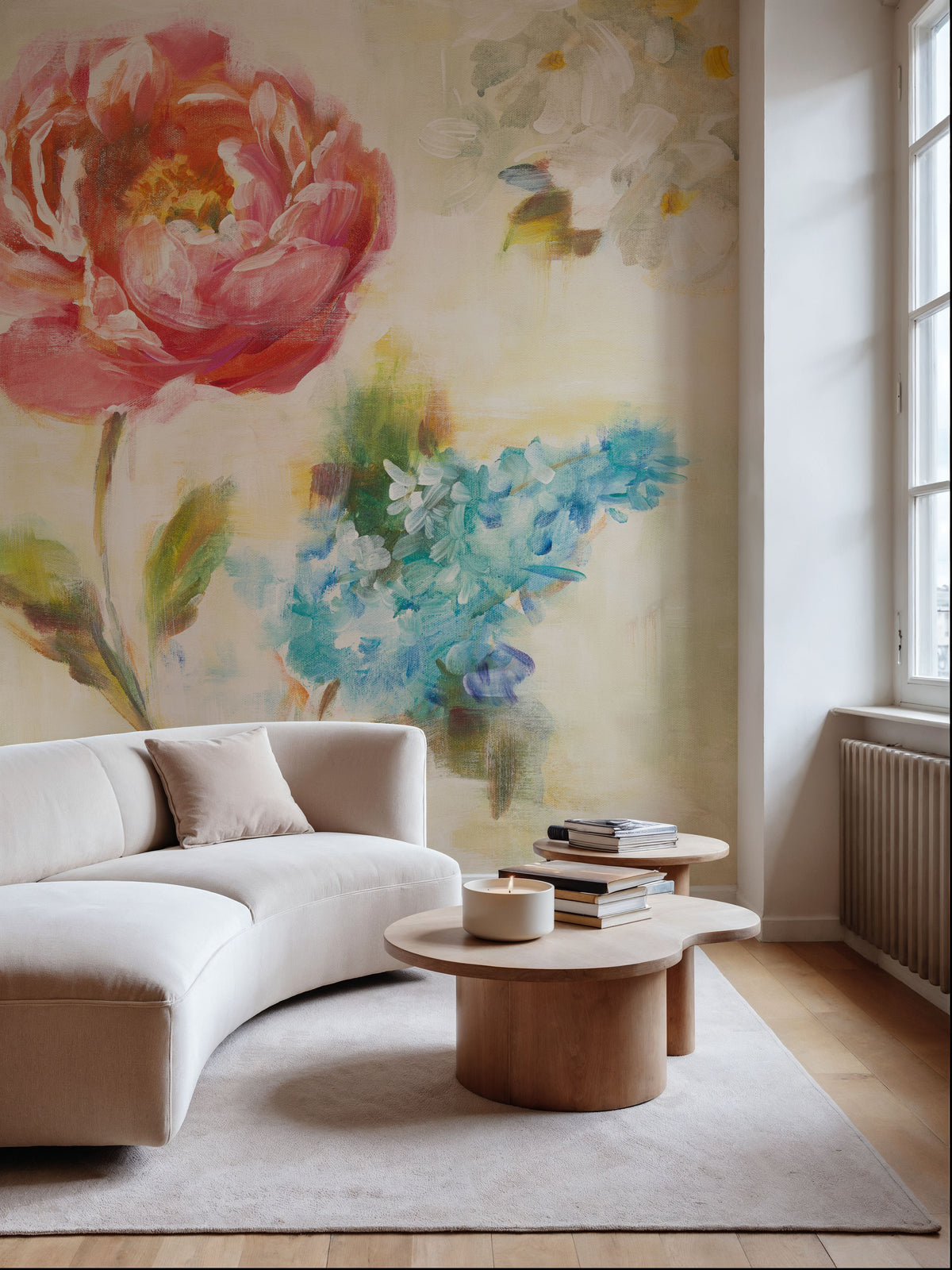 Contemporary Flower I Mural Wallpaper - room preview 05