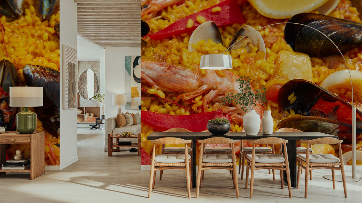 Spanish Seafood Paella Mural Wallpaper - room preview 05